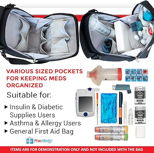 Miniatura 2 de PracMedic Bags - Estuche de viaje de insulina bolsa de medicamentos de viaje bolsa de medicina para diabetes para suministros médicos insulina epíp
