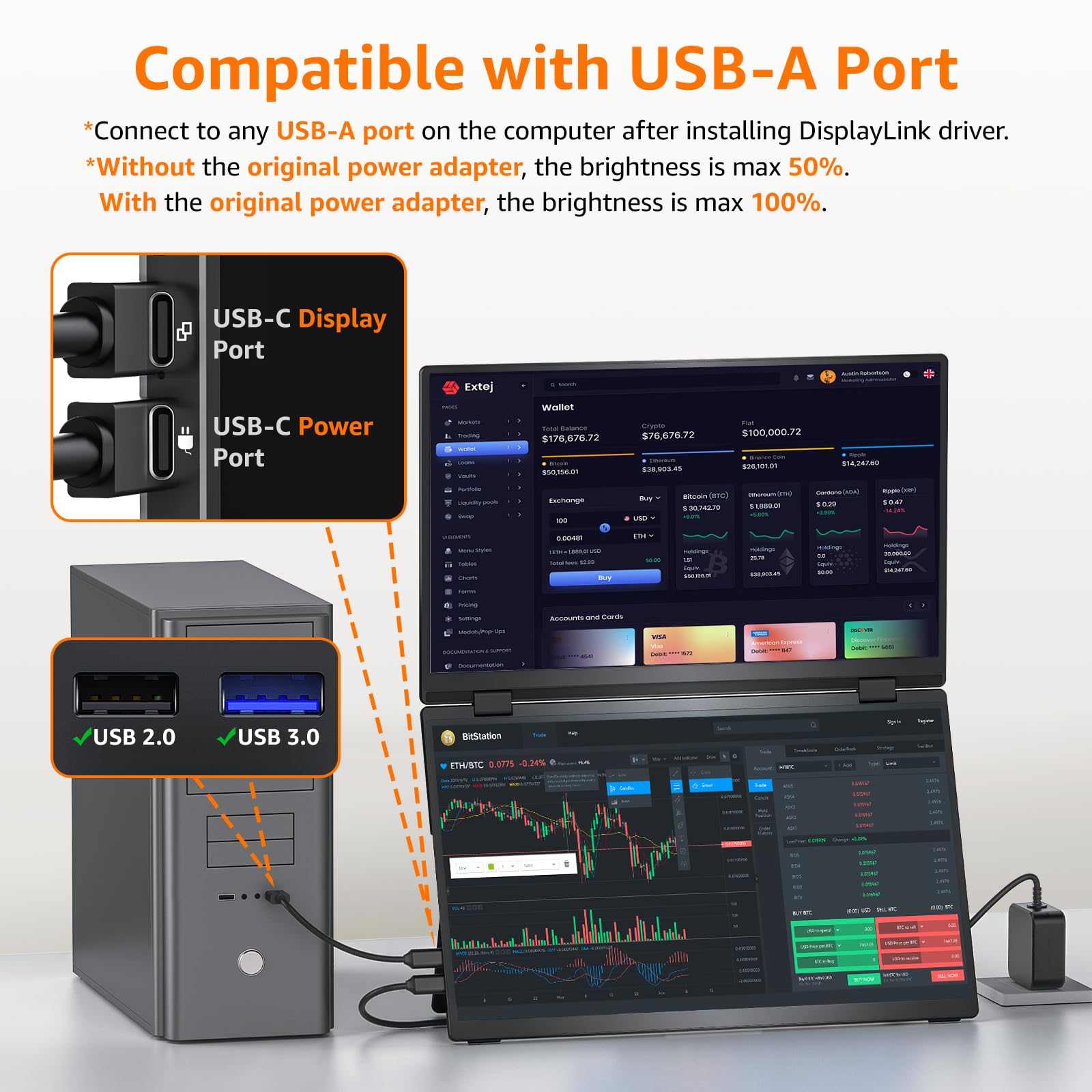 Upperizon - Cable alargador de pantalla para ordenador portátil (15,6