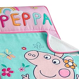 Peppa Pig Toddler Nap Mat with Pillow and Blanket,Quilted Sleep Mat for Kids,Soft & Portable,20 x 46, Ideal for Daycare, Preschool, Travel, or Naptime