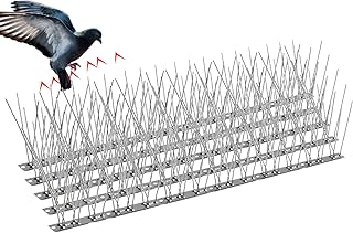 AHERO Vogelstichsicher, 304 Edelstahl, Vogelspikes und Katzenstichfest (33 x 2,5 cm, 10 Stück, nicht montiert)