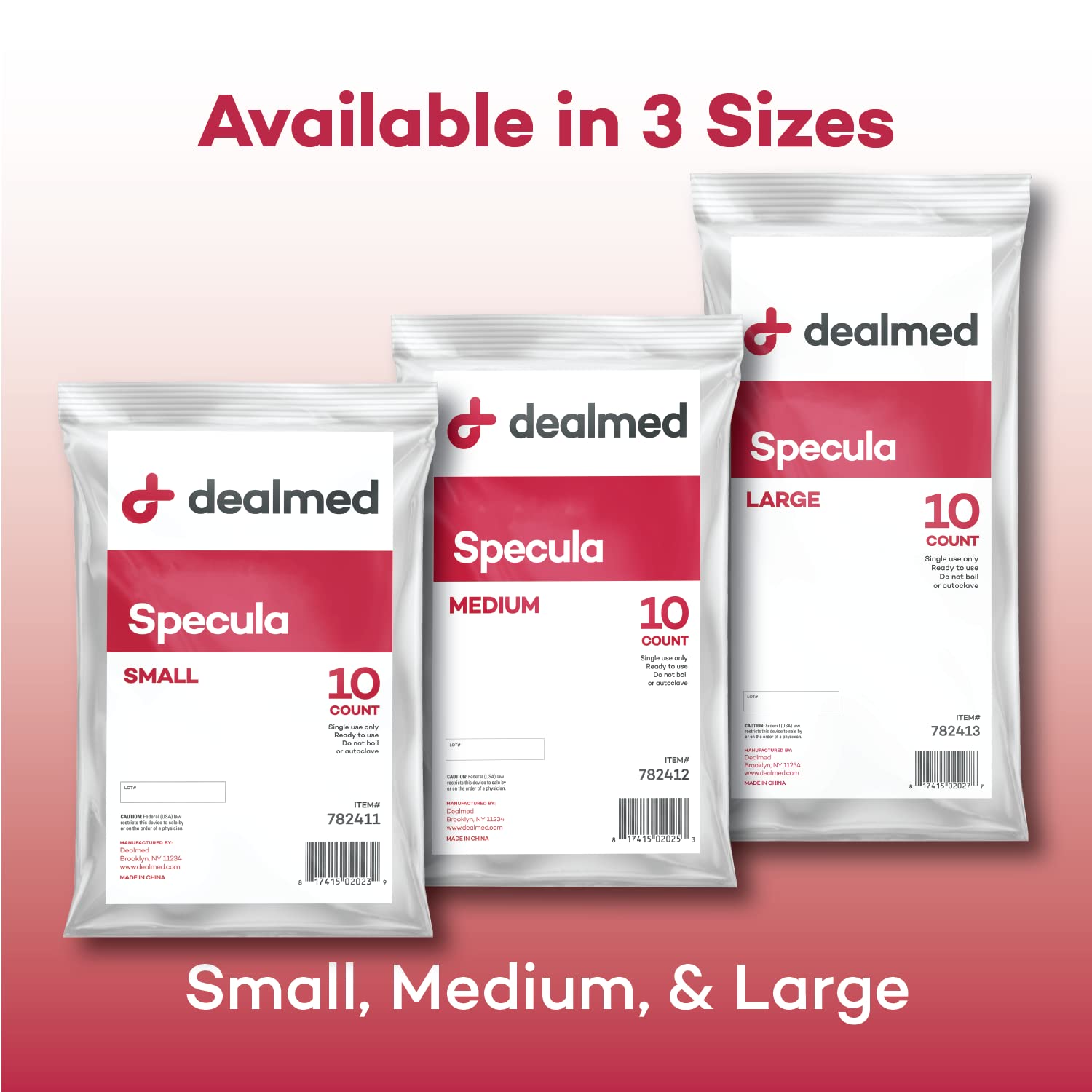 Dealmed Vaginal Speculum – Disposable, 100 per Case (Small), Allows for A Clean Visual Inspection, Pap Smear Test Appropriate