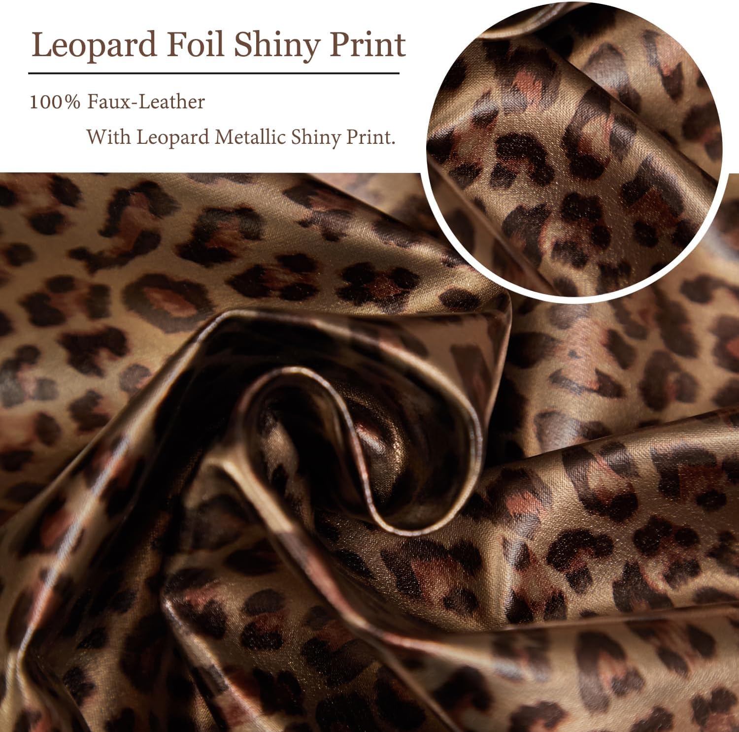 EUCIOR Brown Leopard Pillow Cover 22x22 Inches Cheetah Animal Skin Modern Metallic Shiny Cushion Cover,Throw Pillows for Bed Couch Sofa