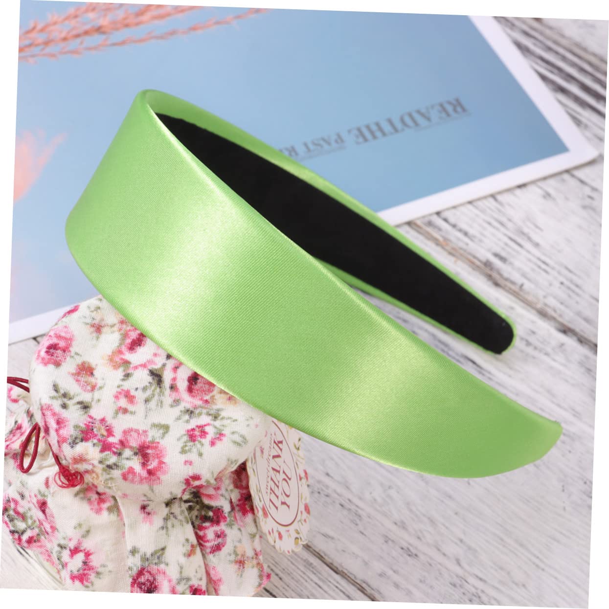 DOITOOL 6piezas De Satén Anchas Para Mujer y Diseño Elegante y Color De Verde Fosforescente Accesorios y Ocasiones Especiales