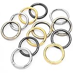 12 Pack 1-1/4Inch Assorted Round Carabiner Snap Clip, Metal Keychain Ring, Spring O Rings for Replacement Purse Strap, Paracord Lanyard Clips, Pet Collar, Keychain Rings Hardware DIY Crafts Making