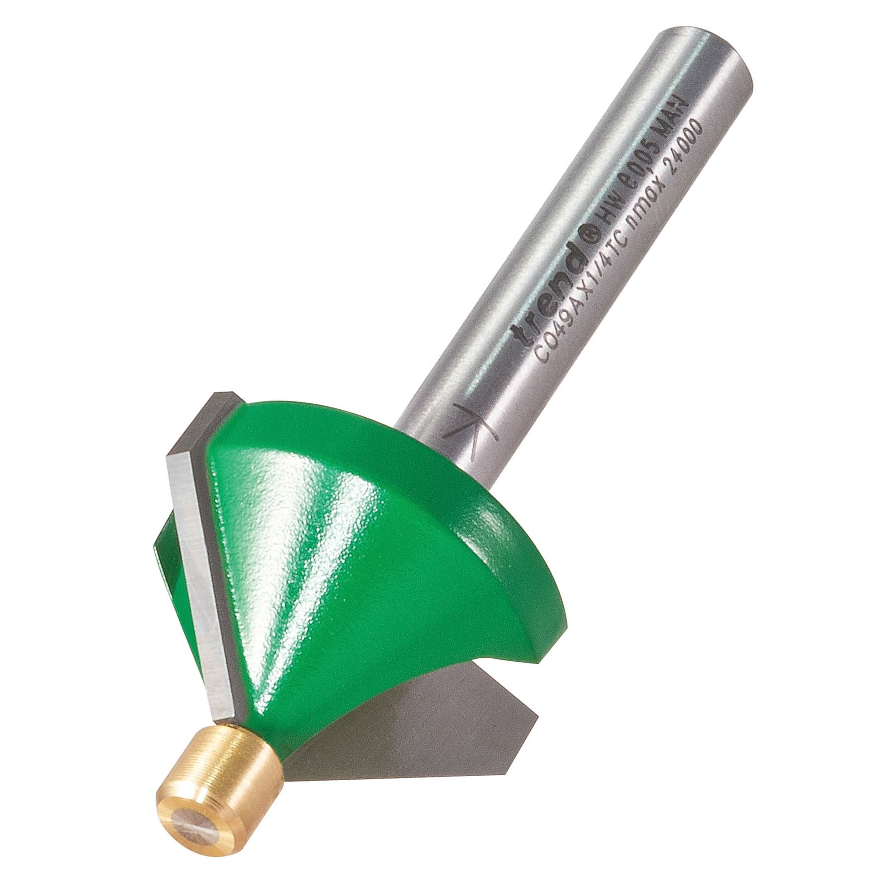 Trend CRAFTPRO Pin Guided Chamfer Bevel Router Cutter 45 Degrees 10mm 1/4"
