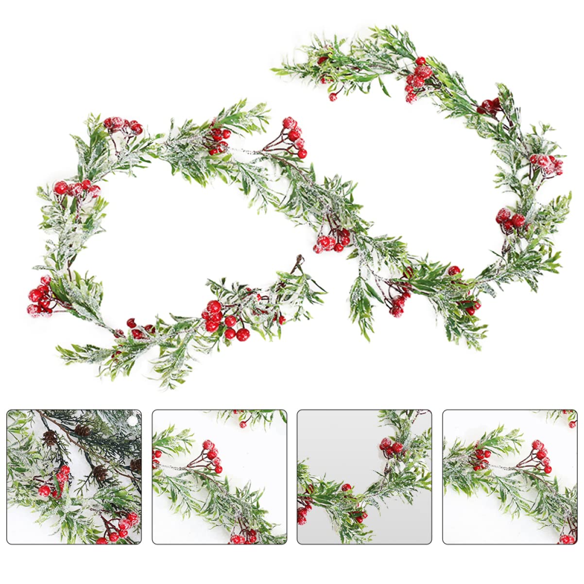 STOBOK 2stücke Weihnachts-Rattan-attrappe Mit Beeren Handgefertigte Dekoration Für Festliche Anlässe Und Partys Flexibel Und Langlebig Für Und Außendekoration