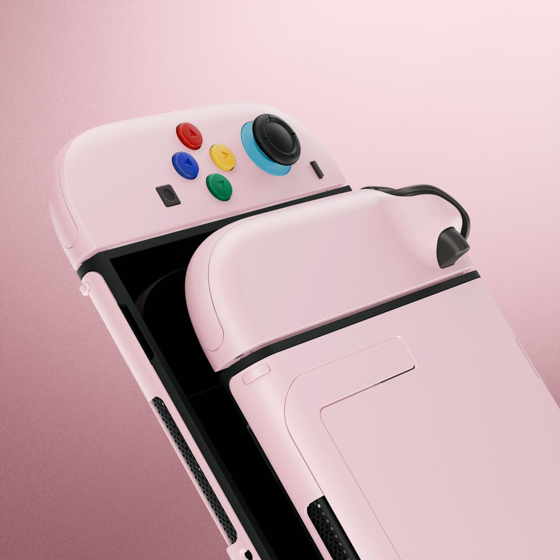 eXtremeRate Cover per Nintendo Switch 2, Tasti Kit Joycon 2 Custodia Posteriore Console Ricambio, Accessori per Nintendo Switch 2,Senza Joycon e Console - Rosa