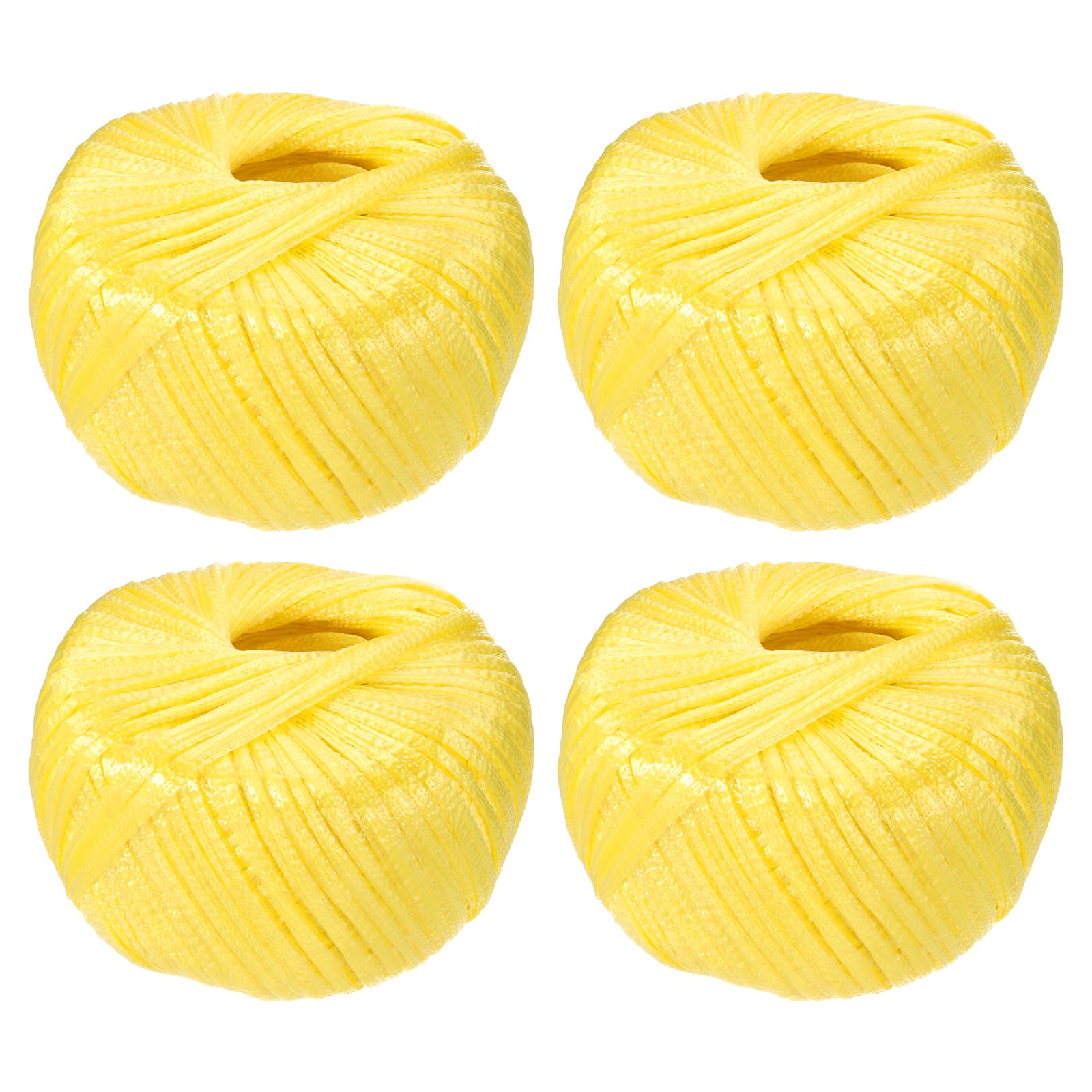 4 Rollen 80 m Nylon-Polypropylenschnur, gelbe Schnur für Gartenarbeit, Basteln, Heimgebrauch, vielseitige 79,9 m lange Kunststoffschnur zum Binden und Binden