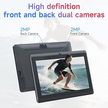 CUPEISI Tablet Android 14, 7 inch Tablet with Case, 8GB RAM+32GB ROM/ 1TB Expandable Tableta, 1.6Ghz Quad-core Processor Computer, 1024 * 600 IPS 7'' HD Touch Screen, 5MP Camera, WiFi, Game, Bluetooth