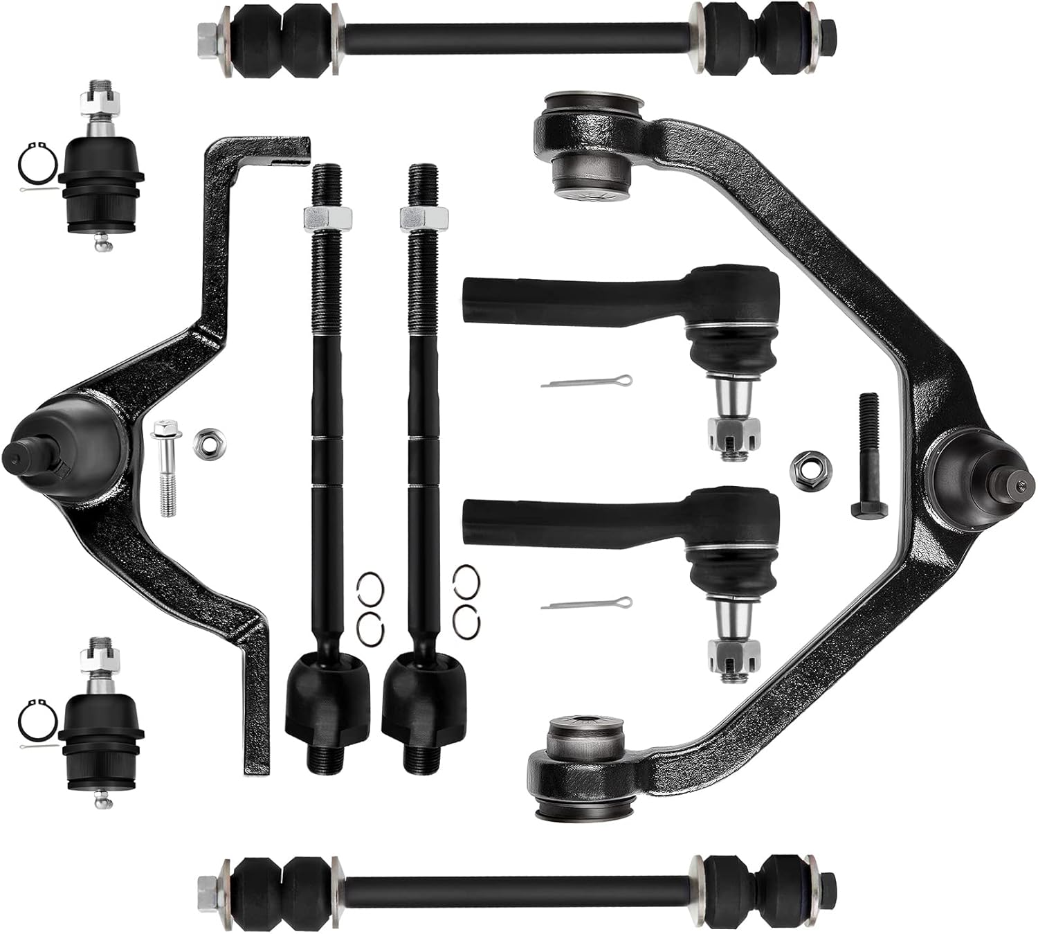 SCITOO 10pcs Front Suspension Kit Upper Control Arm Inner Outer Tie Rod End Sway Bar Link Lower Ball Joint Fit 1998-2011 For Ford Ranger 1998-2001 For Ford Explorer