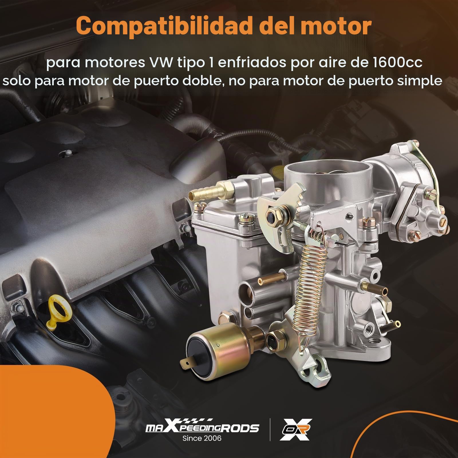 maXpeedingrods Carburador Para Volkswagen Beetle 34 PICT-3 113 129 031 K, Carburador para VW Coche Motor 1600cc, Ralentí Constante, Rápida y Bajo Consumo con Material de Aleación