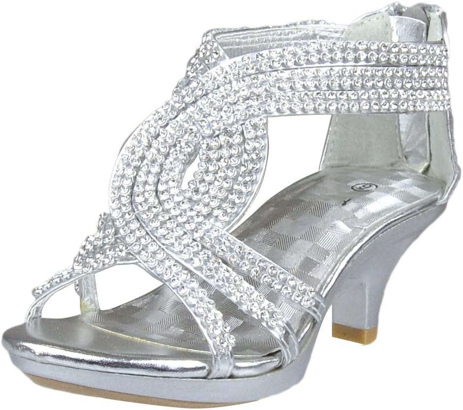 FL By KSC Kids Dress Sandals Embellished Overlay Twist Pageant High Heels