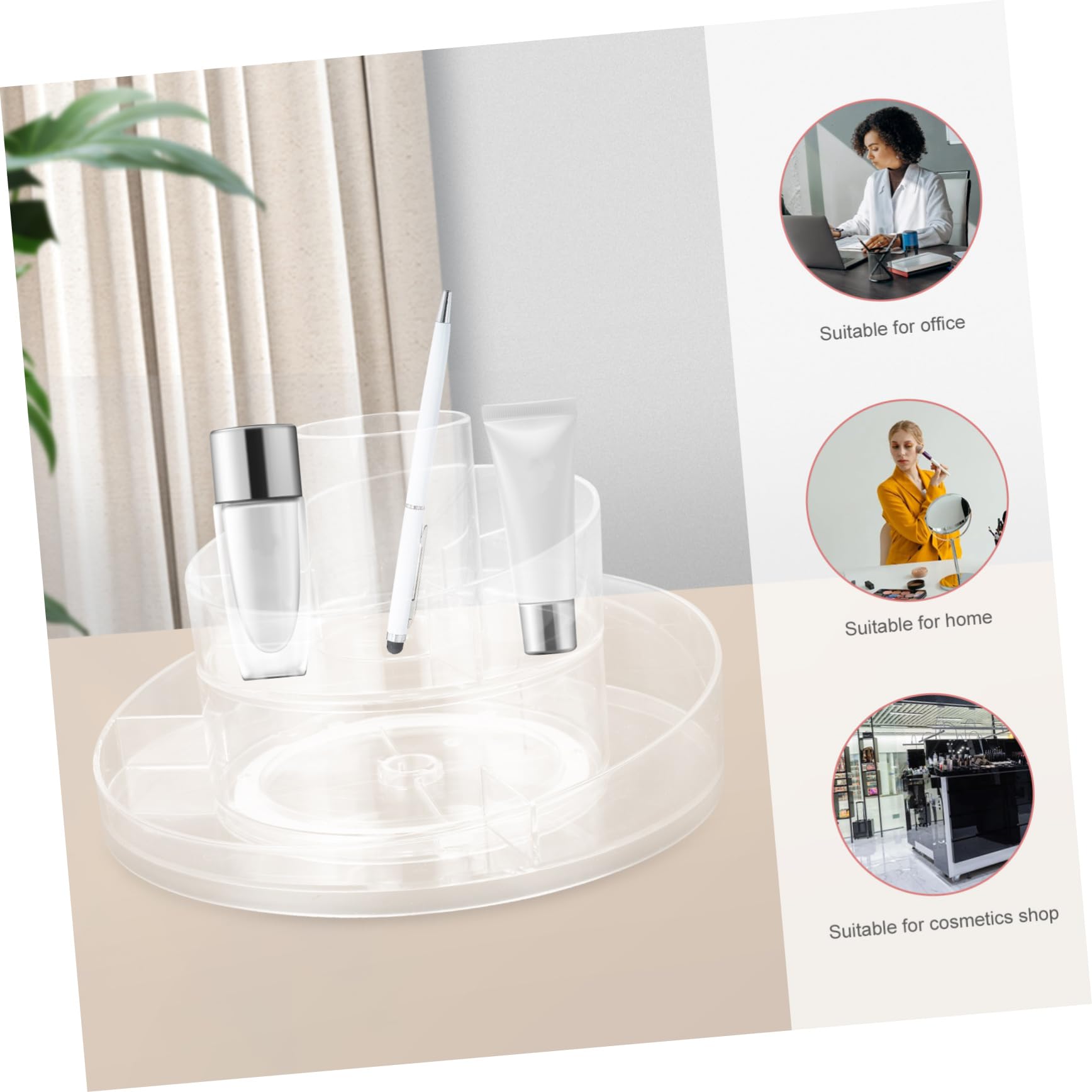 Organizer Rotante per Cosmetici da Tavolo Trasparente 360°