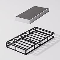 Vista 1 de juego de somier y funda tamaño individual XL, base de resortes de metal de 9 pulgadas con perfil alto, estructura resistente para colchón, libre