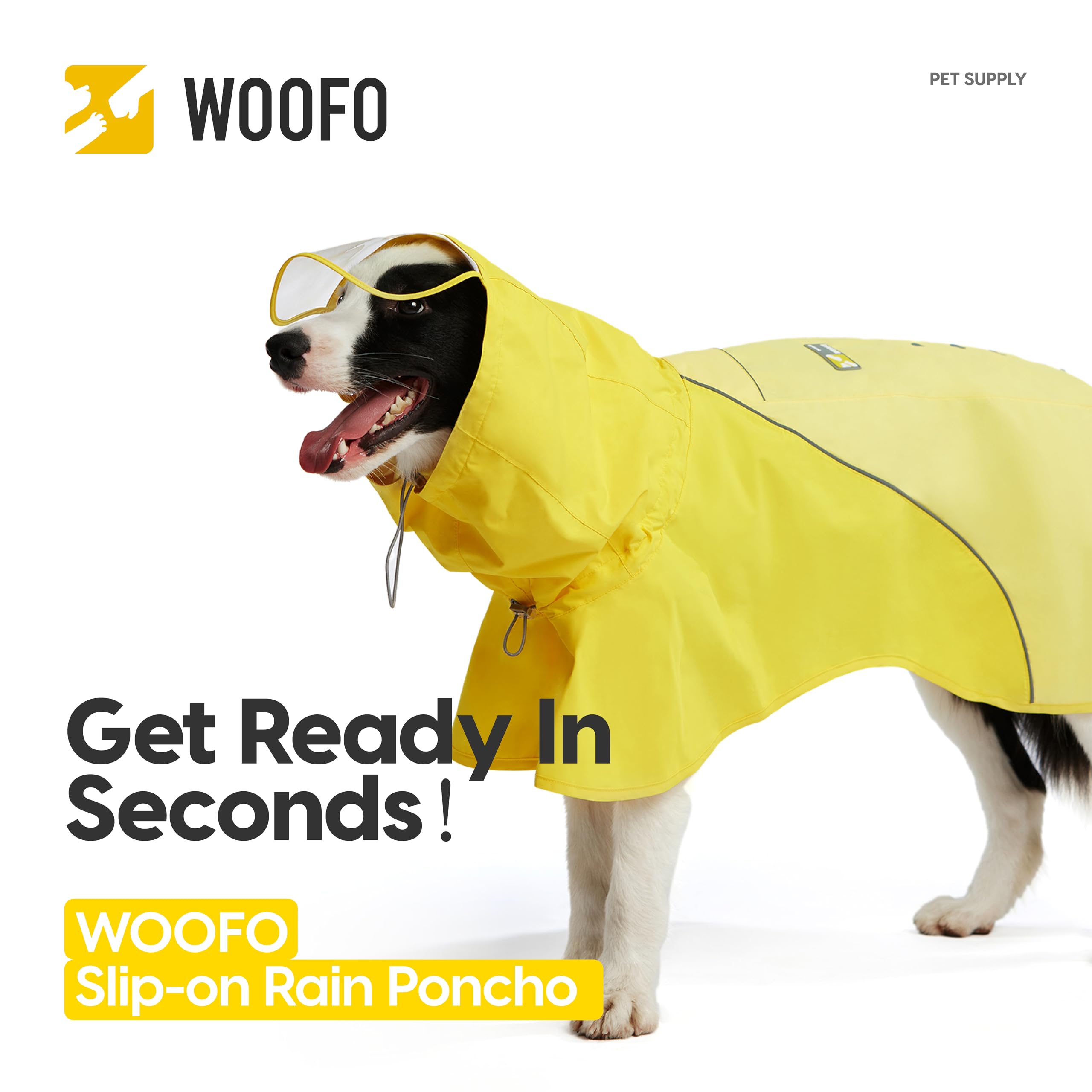 Regenponcho für Hunde, wasserdicht und winddicht, für nasses Wetter, super verstellbare und leicht tragbare Regenjacke für alle Rassen, Größe XS