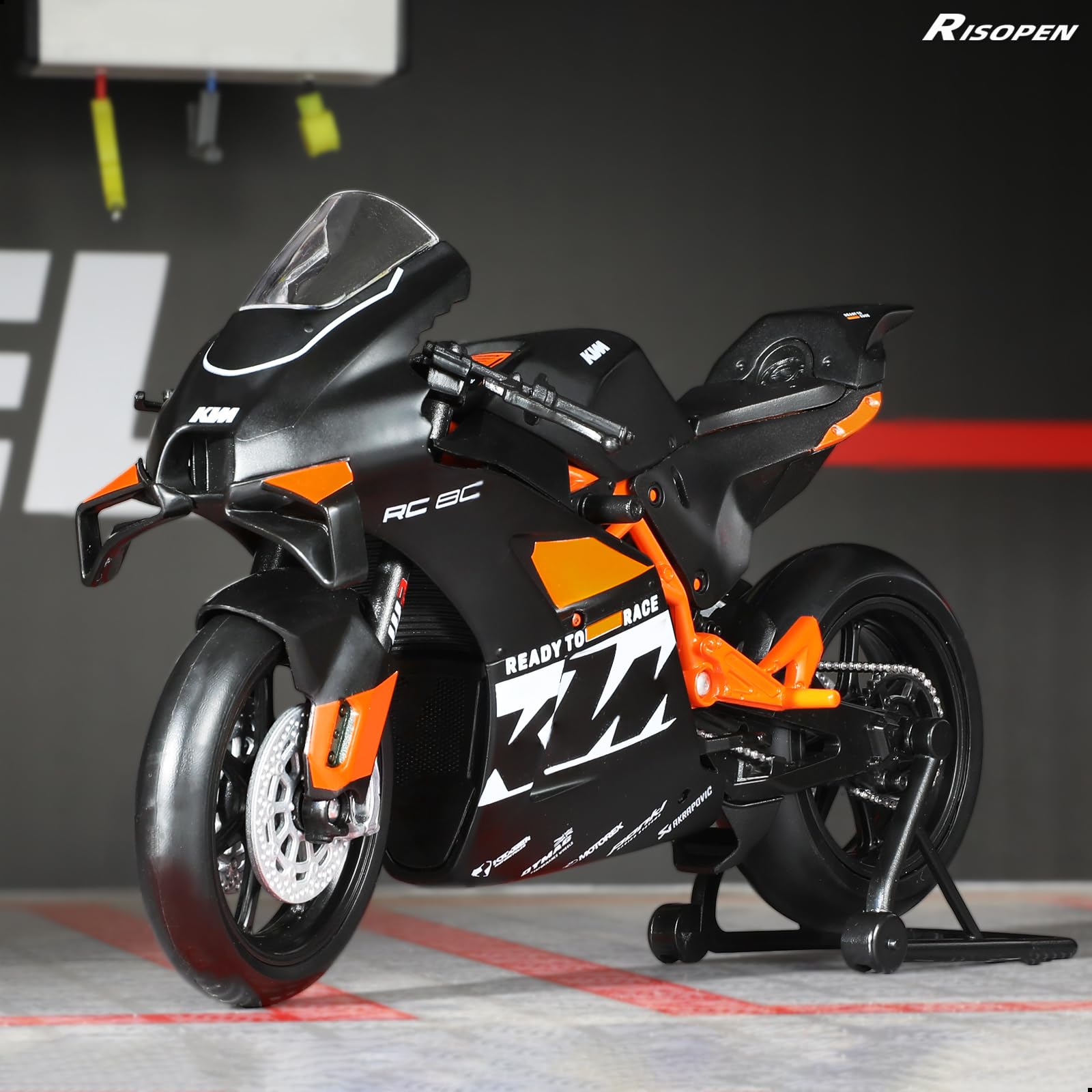 1:12 Motorrad Modell kompatibel für KTM RC 8C Legierung Diecast Motorrad Modell Spielzeug Mini Moto Geschenk (schwarz)