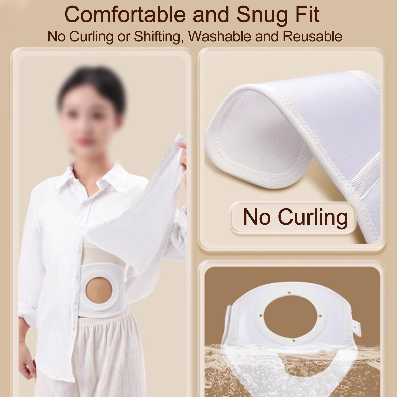Cintura per Ernia Ostomica per Uomo e Donna, Cintura per Colostomia Regolabile, con Fori di Diverse Dimensioni, Comfort Post-Operatoria