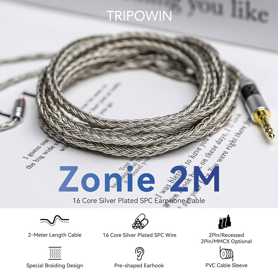 Amazon.com: Linsoul Tripowin Zonie IEM Cable, 2m Long Earbud