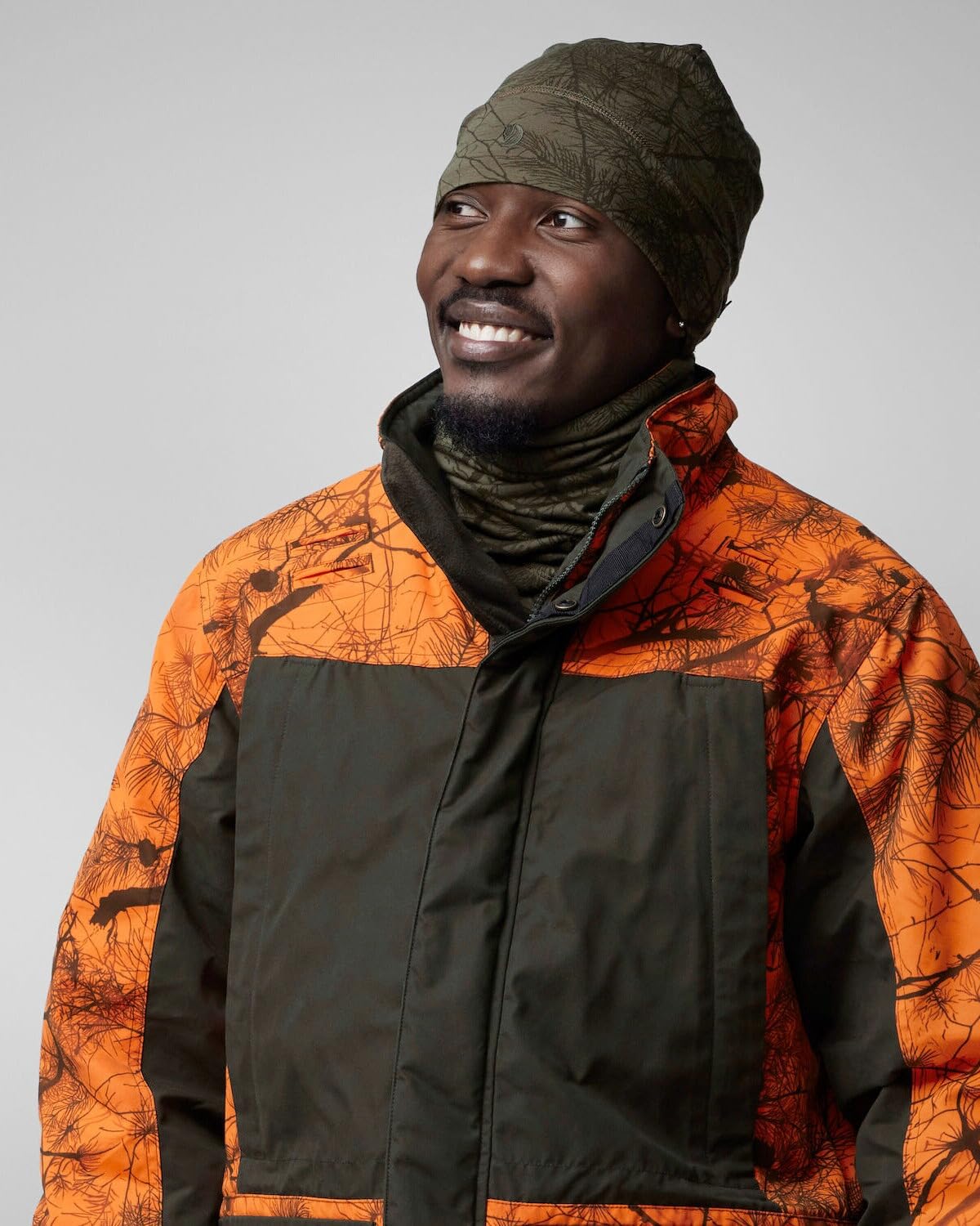 Fjällräven Unisex Lappland Mütze, Green Camo/Orange Multi Camo, One Size