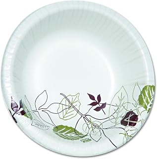 Dixie Pathways Heavyweight Paper Bowls, 20 Oz, White/Green/Burgundy, 125/pack