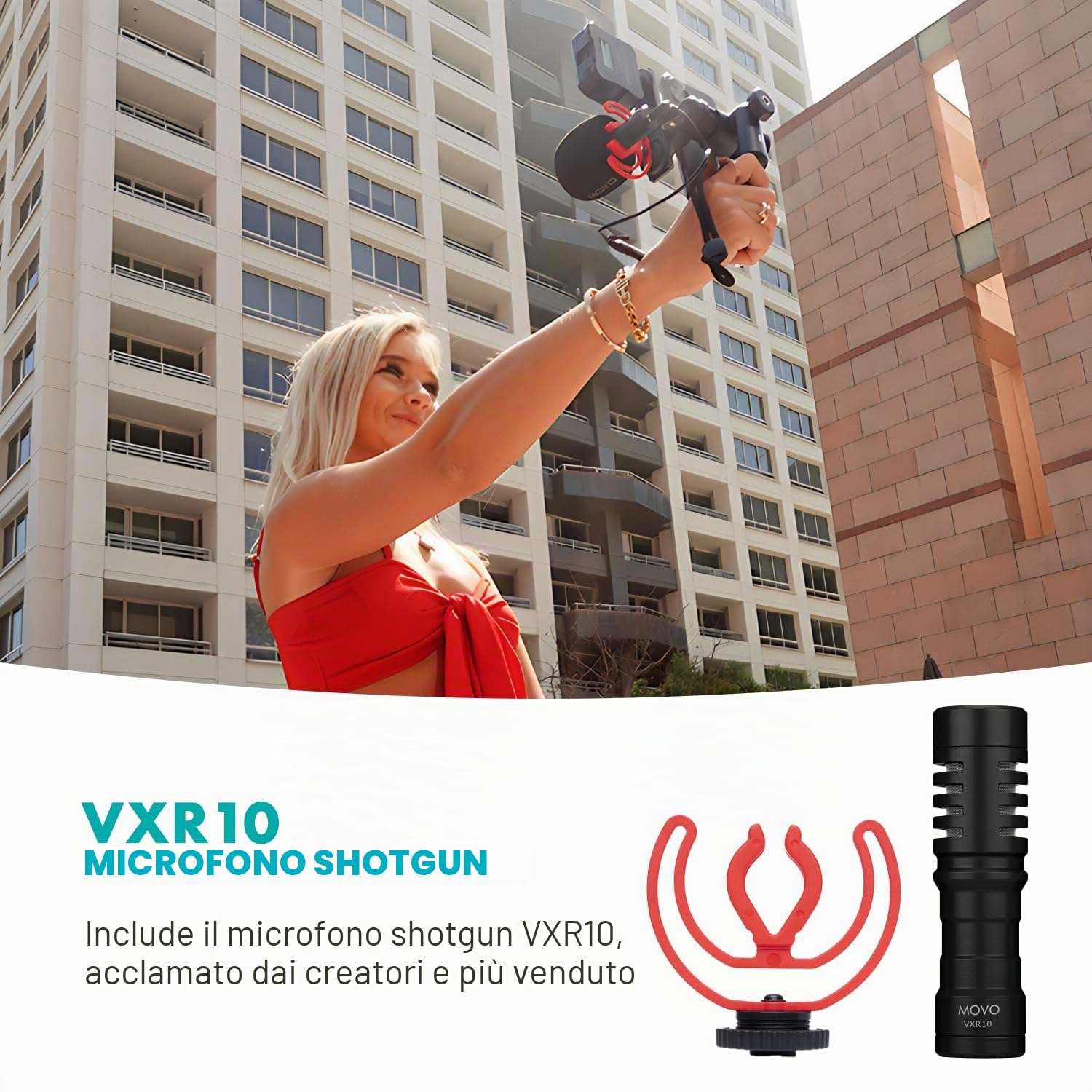 Movo iVlogger-PRO Kit di Vlogging per iPhone/Android - Kit di Avviamento YouTube per Creatori di Contenuti - Accessori: Treppiede per Telefono, Supporto per Telefono, Luce RGB e Microfono VXR10