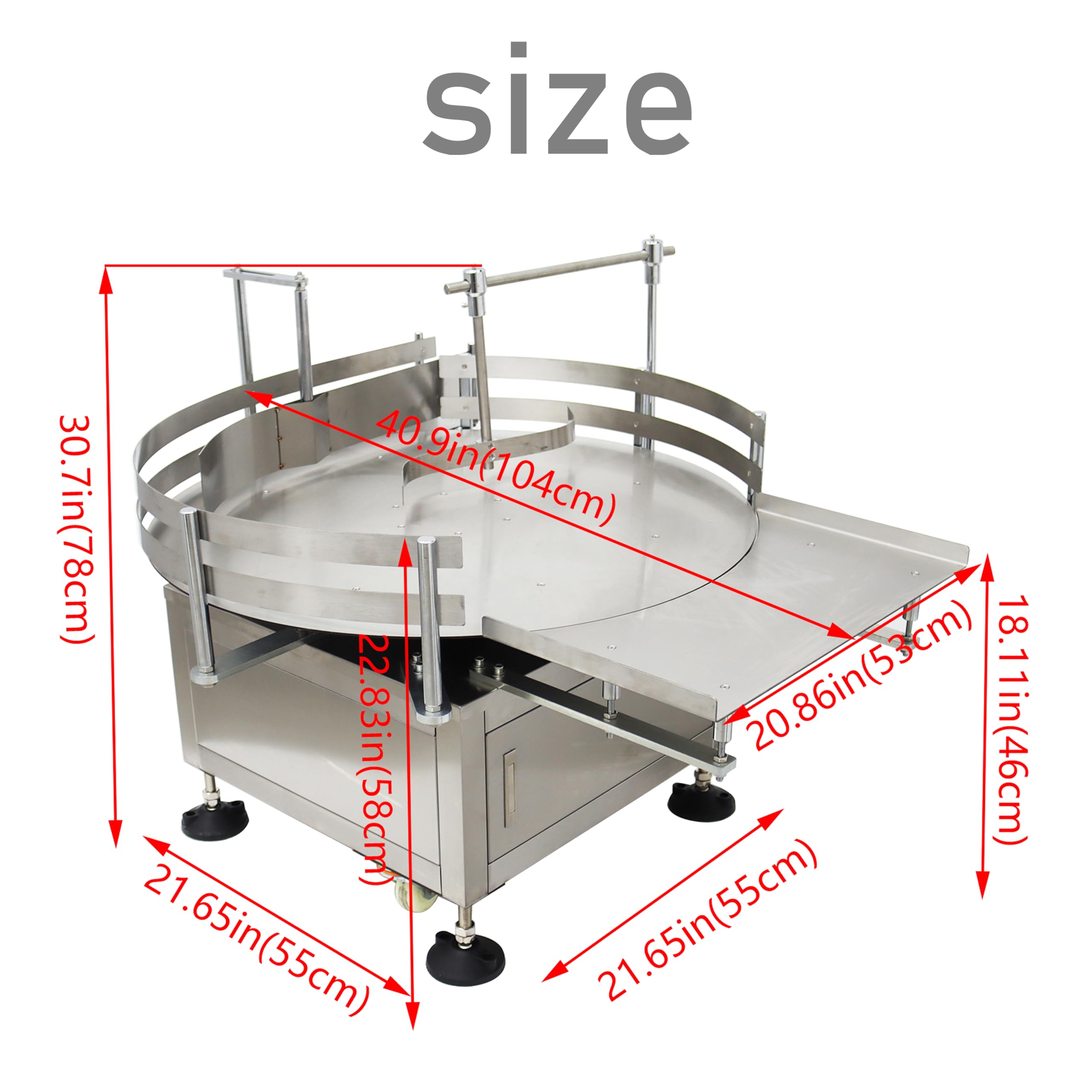 LGXEnzhuo 31.5inch Desktop Automatic Bottle Organizer Accumulation Table Automatic Round Rotary Plastic Glass Bottle Assembly Line Bottle Sorting Turntable Table 110V