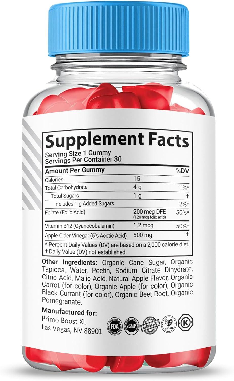 PrimoBoost XL Gummies, Primo Boost XL Supplement, High Potency, All Natural Formula (2 Pack) - Image 2