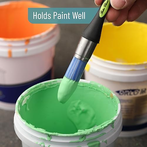 Miniatura 171 de Bates - Brocha de pintura para recortar, 0.75 pulgadas, mango ergonómico antideslizante, cerdas sintéticas, pinceles de corte para pintar, negro