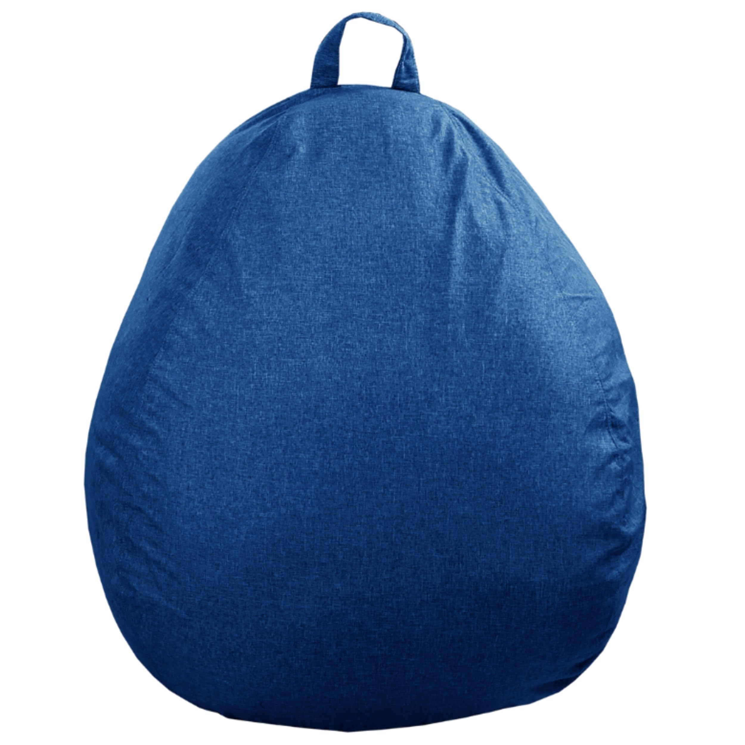 bananair - Pouf Poltrona Sacco con Imbottitura in Schiuma - Morbido e Confortevole - Fodera Lavabile - Pratico e Facile da Trasportare - Pouf Sacco per Tutta la Famiglia (80x70 cm, Blu)