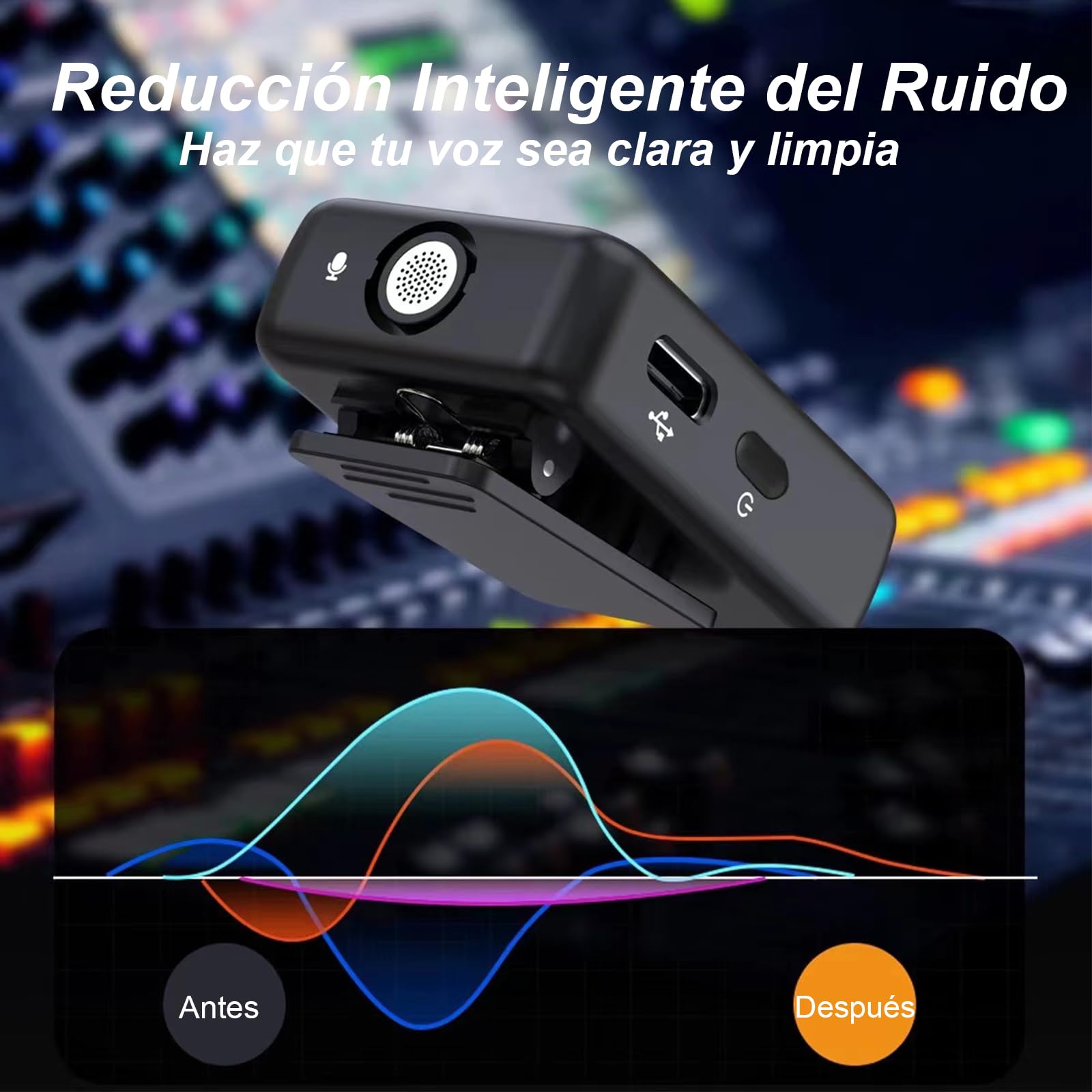 Microfono Inalambrico, Micrófono Inalambrico Solapa Mini 2.4GHz 2Pcs para iPhone Movil Cámara Videocámara, Microphone Lavalier de Corbata para Youtube Facebook Twitter TIKTok
