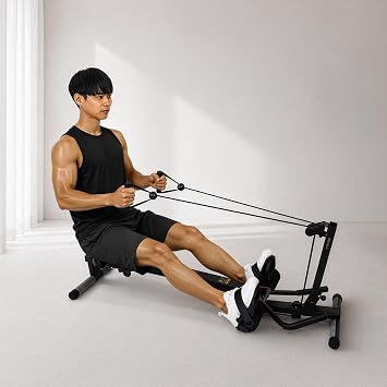 SKK Rowing Machine, 4-in-1, Compact Storage, Multifunctional Machine, Multifunctional Training Bench, Home Training, Rowing, Abs, Back, Leg Strength, Cardio Exercise