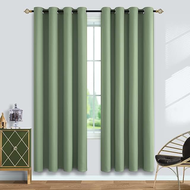 dark green blackout curtains