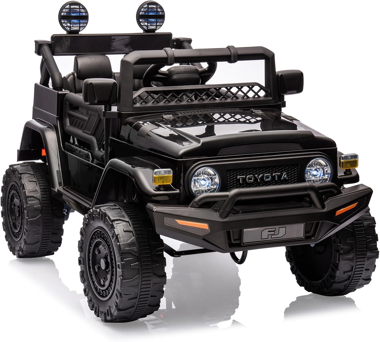 12V Ride on Truck Car, Licensed Toyota Kids Electric Vehicle Car with Remote Control, Battery Power, Music, LED Lights, Spring Suspension, 3-8 Years Old Boy Girl Gift, White