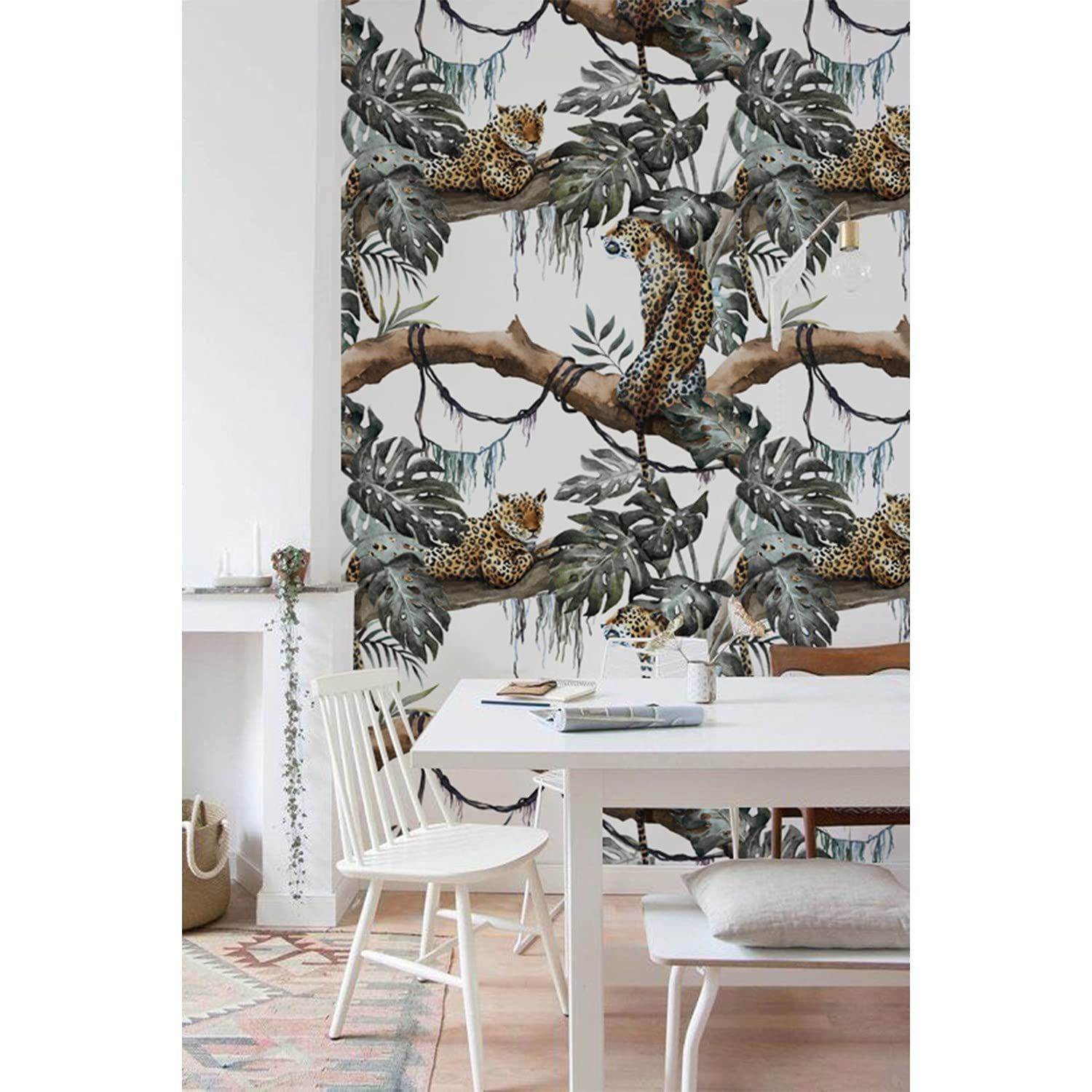 Stickers Muraux Feuilles et Faune Coloray pour Créer une Ambiance Nature dans le Salon