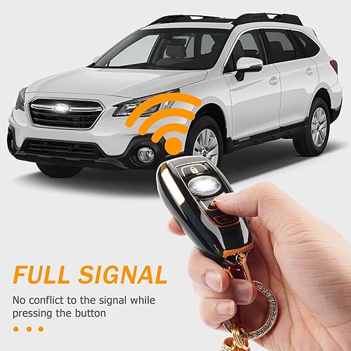 Miniatura 10 de Jimtyee Funda para llavero Subaru con llavero brillante de TPU suave, funda para llaves inteligentes, protector compatible con Subaru BRZ Forester