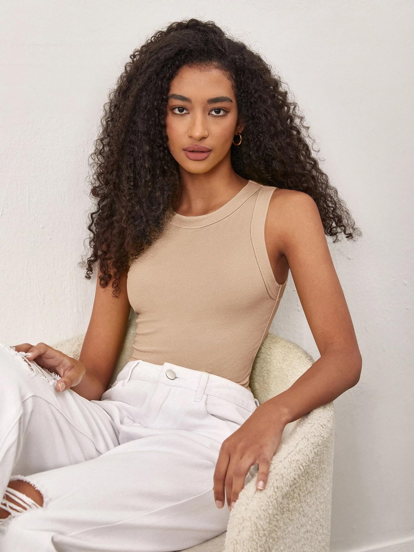 KERI PERRY Top da donna senza pancia top donna canotta Activewear sport western casual cotone camisole