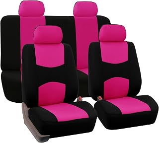 FH GROUP Set de Fundas para Asientos de automóvil, Hechas de Tela sin vellón, Color Rosa