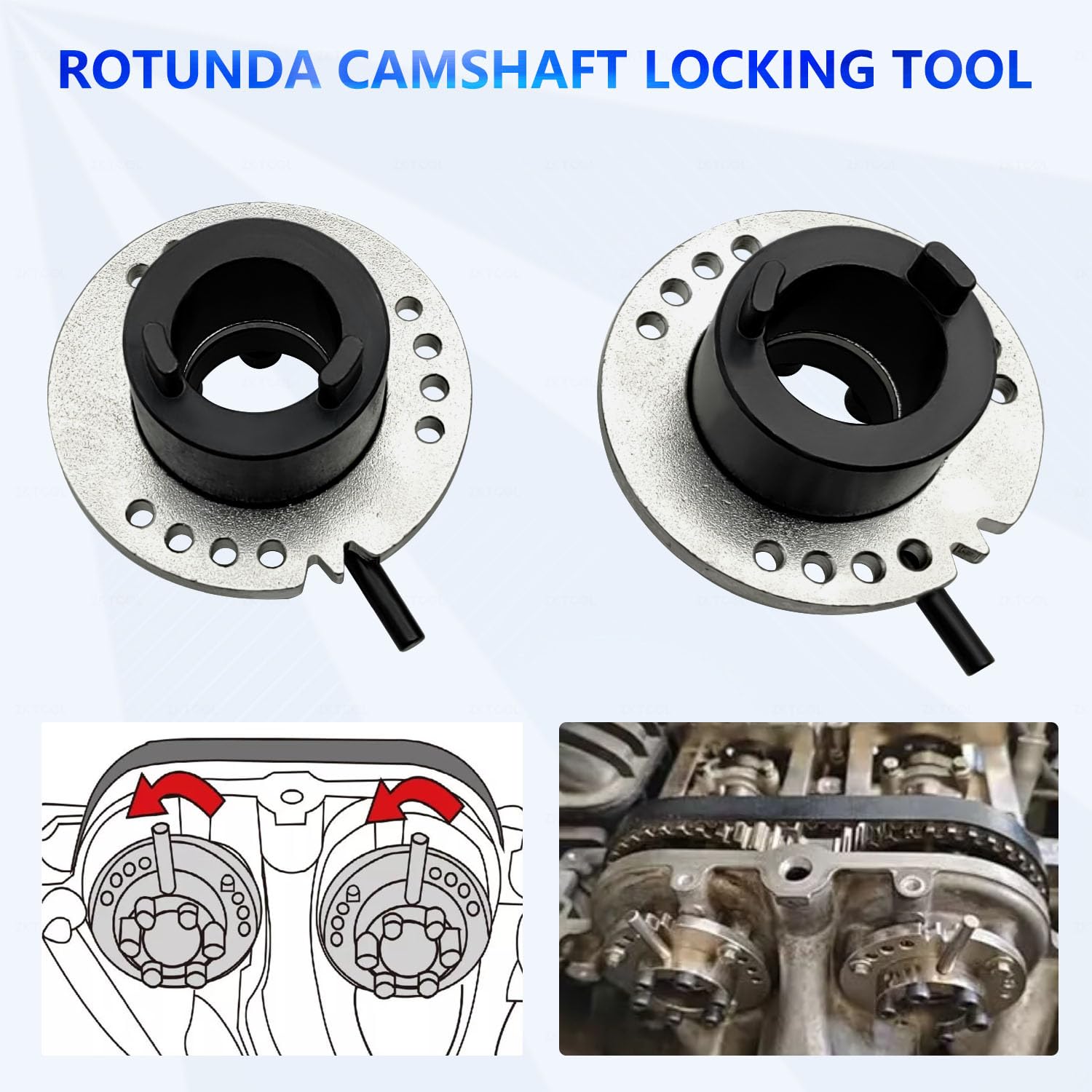 ZKTOOL Strumento di Blocco Cinghia di Distribuzione per Motore, Compatibile con Ford 1.0 SCTI ECOBOOST 3 Cilindri Benzina, Regolatore Cinghia di Distribuzione, 303-1605/1 303-1605/2