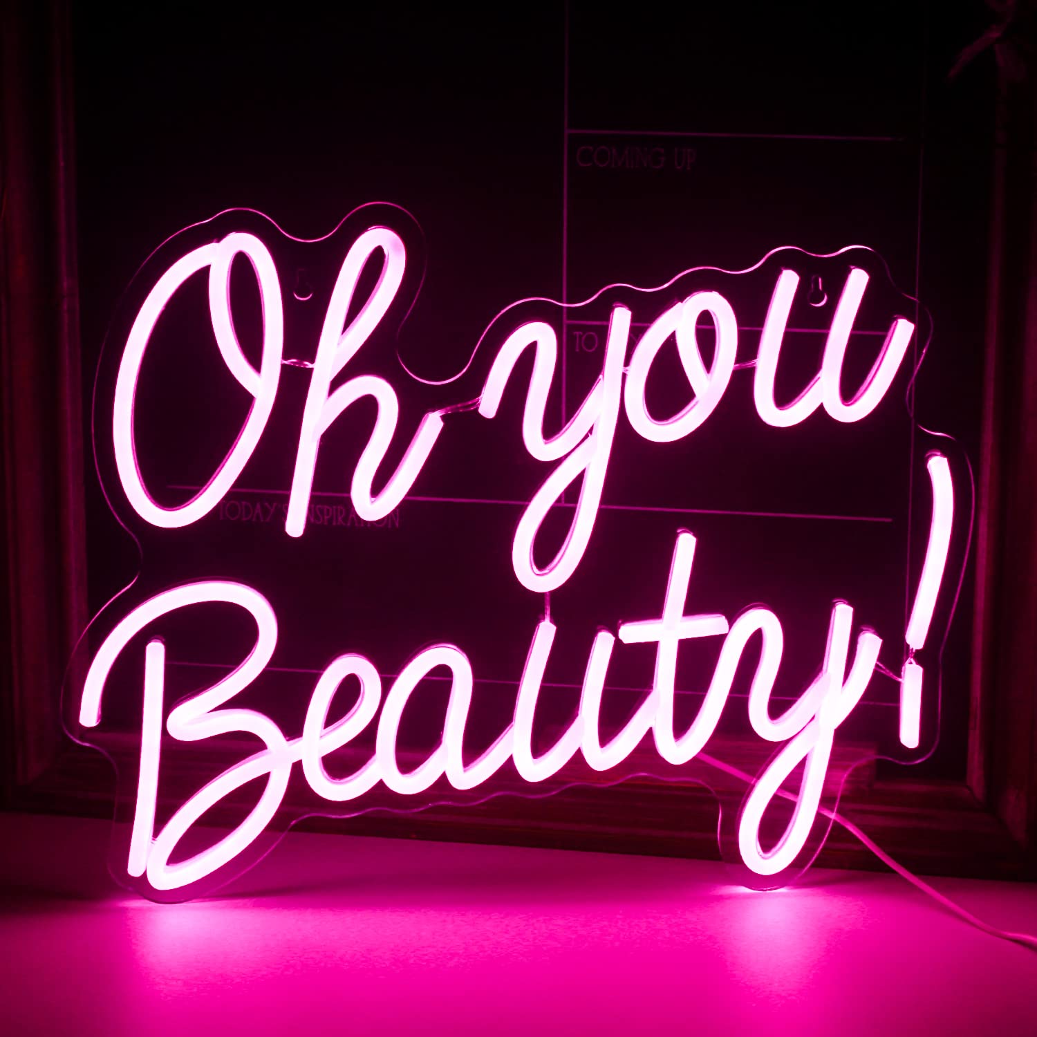 SIGNSHIP oh You Beautiful Neon Lights are Used for Wall Decoration, USB Decorative LED neon Signs Pink neon Light for Home,Kids Room,Bar, Club, Bedroom, Party…