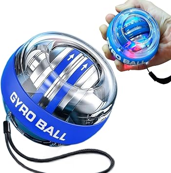 Auto-Start Wrist Power Gyro Ball Gyroscopic Forearm Exerciser Hand Exerciser-for Forearm-Finger-Grip Strength Train-Wrist Power Balls-with Safety Rope-for Stronger Muscle