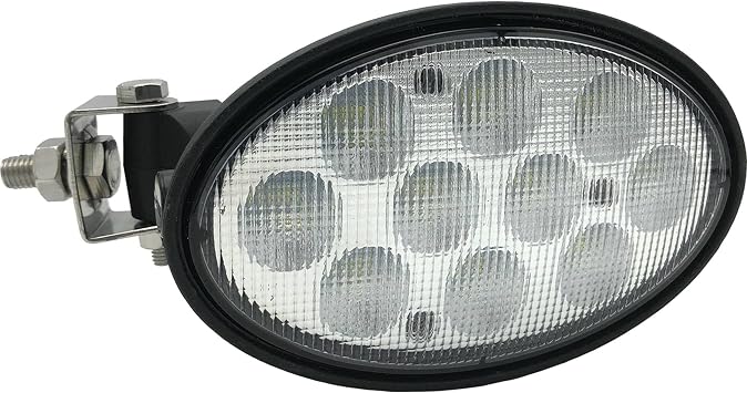 Tiger Lights TL5170 LED Oval Light w Swivel Mount Compatible With/Replacement For Kubota 3J030-13560, 3J030-13570 4.200 Amps, Flood Light Pattern, 4500 Lumens, 12-24 Volt, 50 Watt