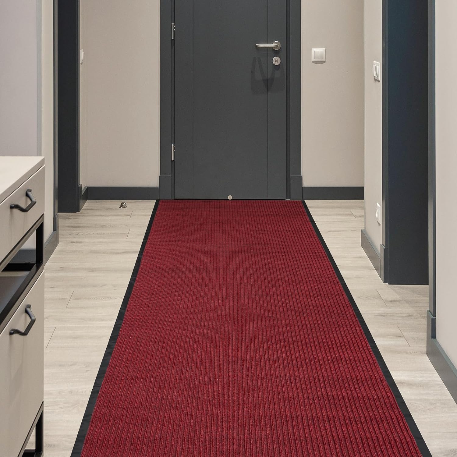 Paillasson antidérapant - 90 cm x 300 cm - Épaisseur : 7 mm - Pour extérieur et intérieur - Tapis de sol professionnel antidérapant - Tapis de porte - Tapis de cuisine