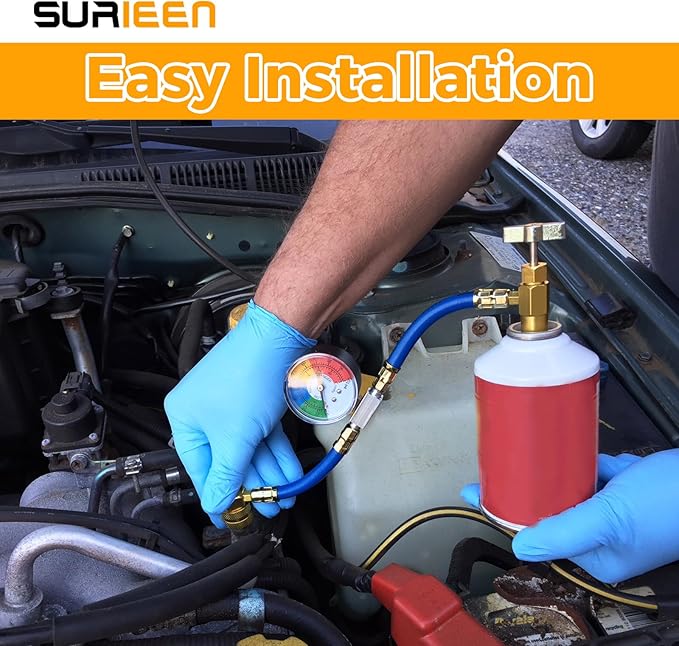 Kit de Manguera de Recarga de Refrigerante R134A con Manómetro miniatura 2