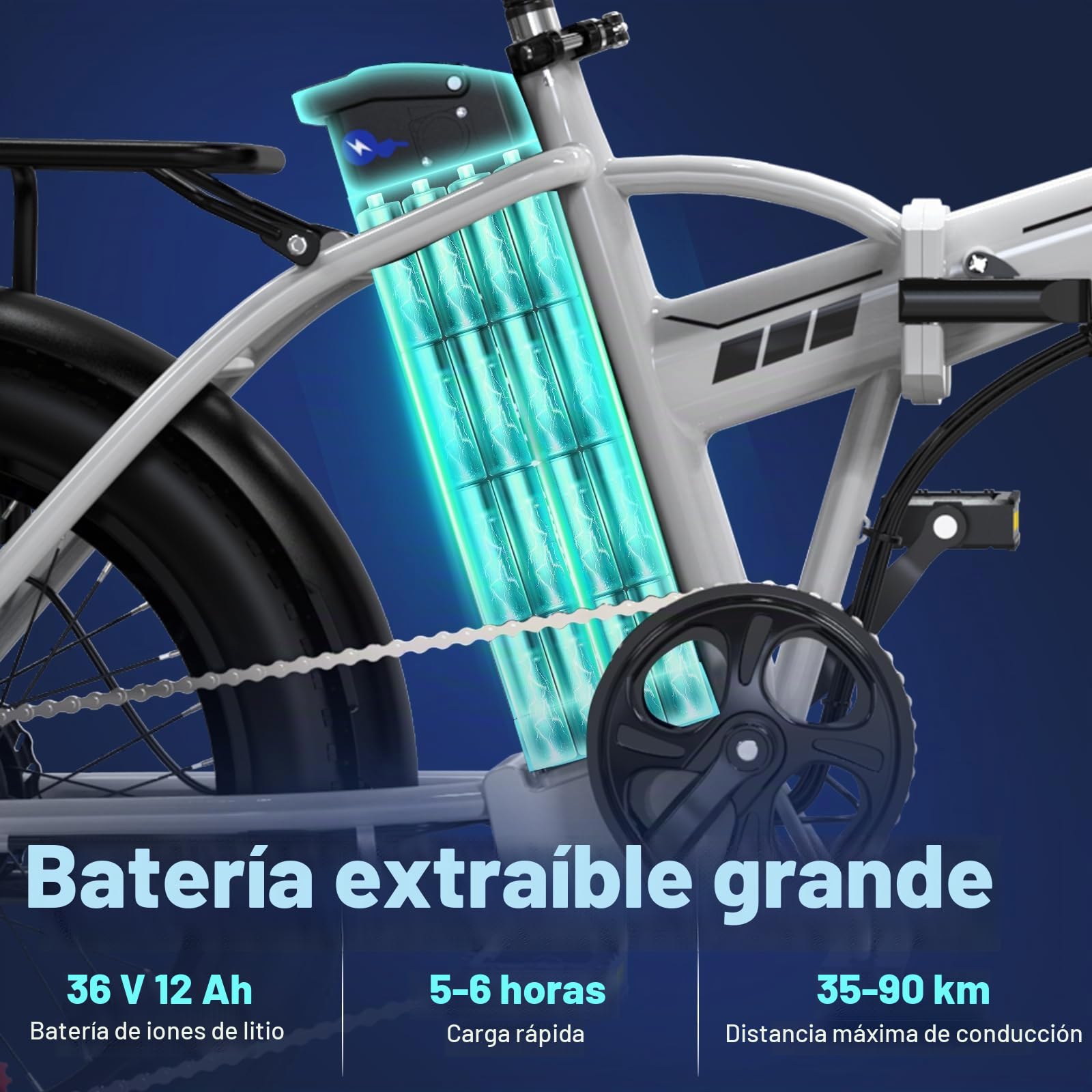 COLORWAY BK11M Bicicleta Eléctrica Plegable 20"×3.0, Motor 250W, Batería Extraíble 36V 12Ah, Cambio 7 Velocidades, Autonomía hasta 90 km, Frenos de Disco, E-Bike Urbana para Adultos