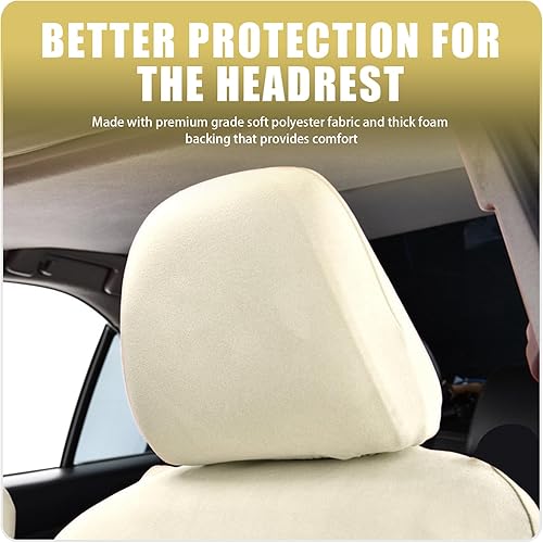 Miniatura 2 de Paquete de 2 fundas para reposacabezas de automóvil, fundas protectoras suaves a prueba de polvo, repuesto de fundas para reposacabezas de asiento,