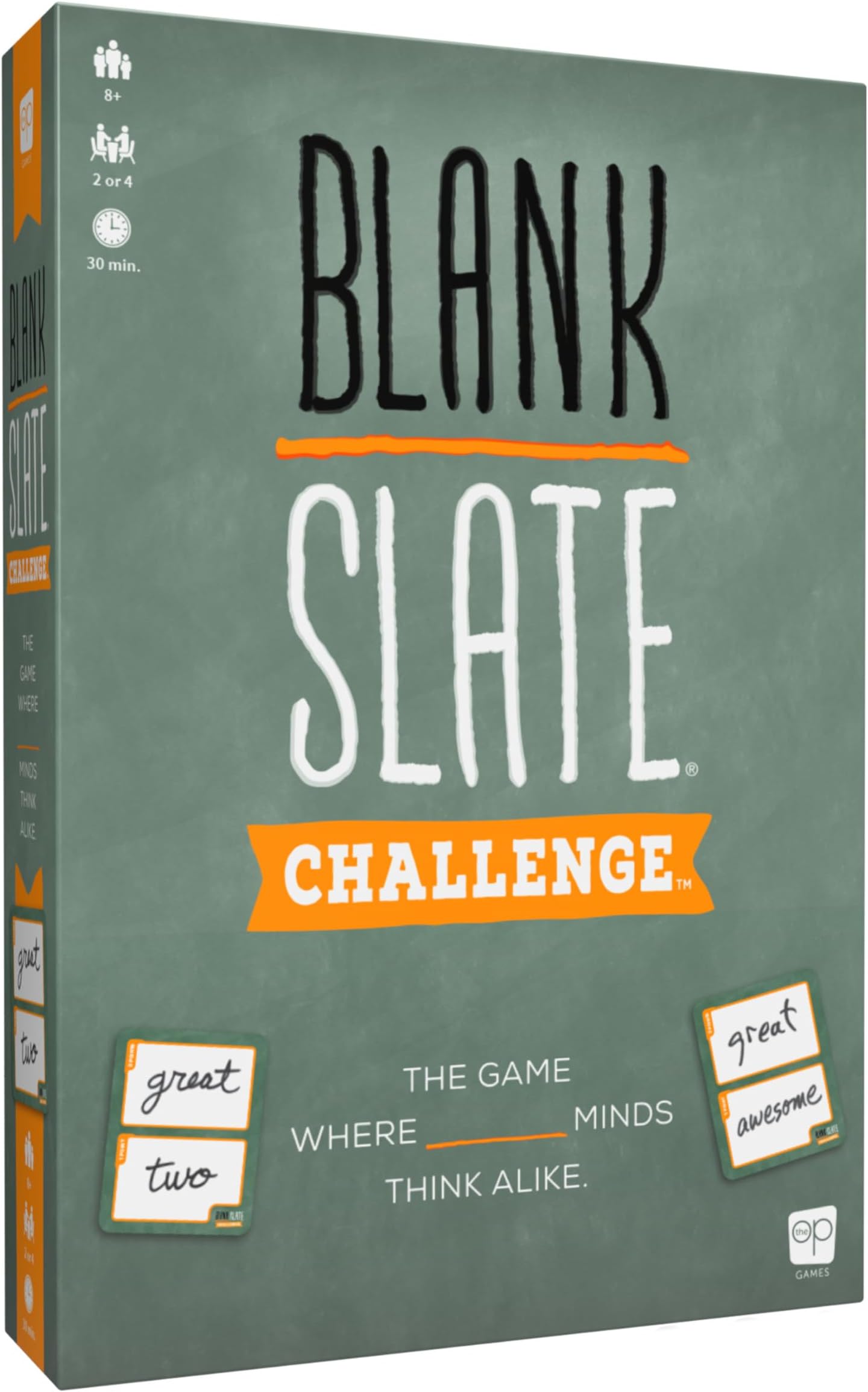 BLANK SLATE: Challenge Board Game, The Game Where Great Minds Still Think Alike, New Cooperative and Team Play Modes, Family-Friendly Word Association Party Game, 2 or 4 Players, Ages 8+, 30 Min