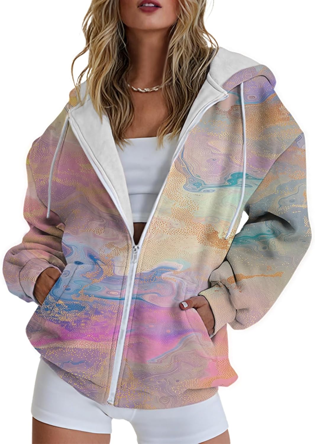 Hoodie Jacket Women Full Zip Up Long Sleeve Sweatshirts For Women 2025 With Pockets...