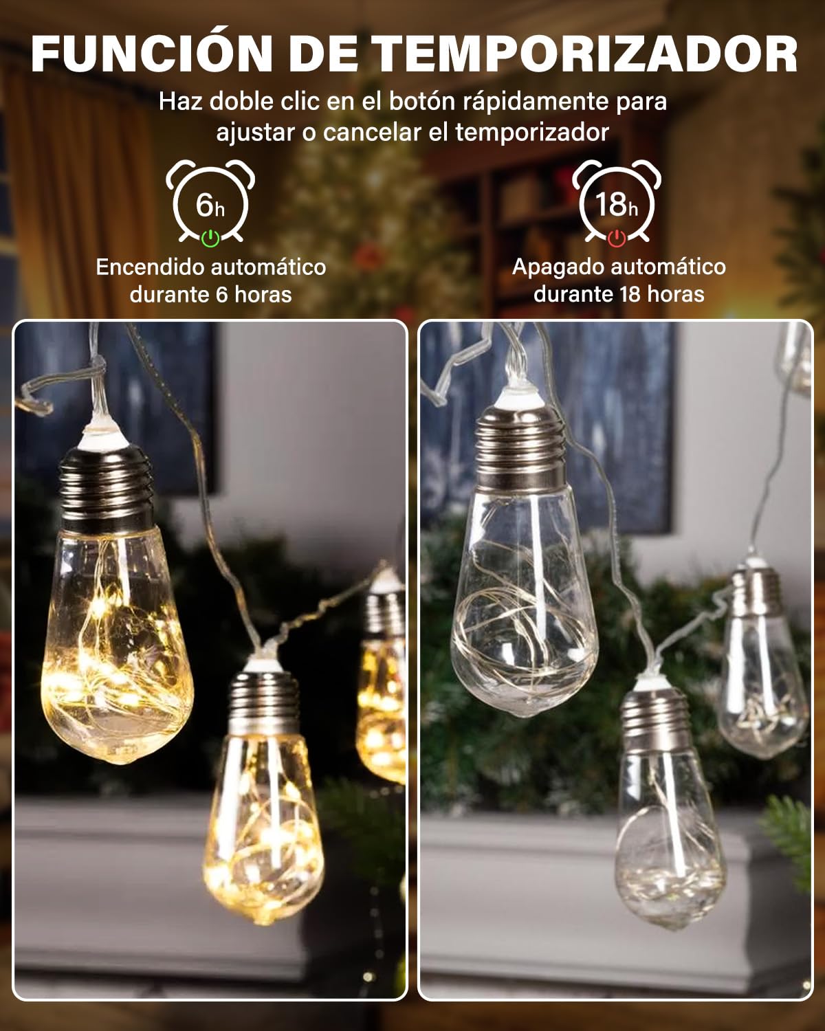 TobeBright Transformador Para Luces Navidad 12W, Fuente De Alimentación LED 15V - 31V Adaptador IP44 Con 8