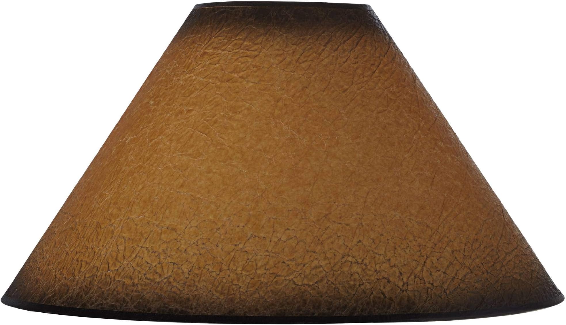 Distressed Faux Paper Large Lamp Shade 6" Top x 19" Bottom x 12" Slant x 10.25" High (Spider) Replacement with Harp and Finial - Springcrest