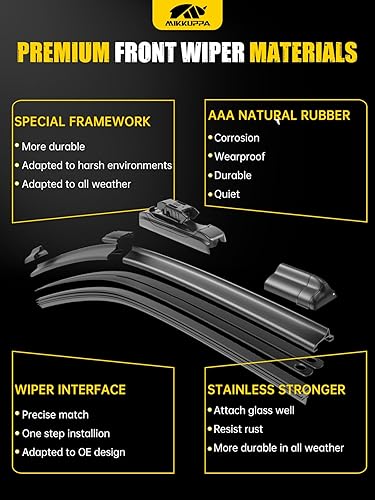 Vista 315 de MIKKUPPA Limpiaparabrisas de 26 pulgadas + 23 pulgadas + 12 pulgadas, repuesto para Mercedes-Benz 2013-2016 GL350 GL450, 2012-2015 ML350 ML550 ML63